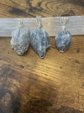 Blue calcite pendants
