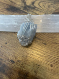 Blue calcite pendants