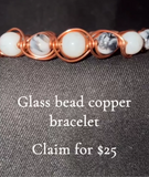 Glass bead copper bracelet