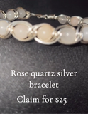 Rose quartz wire wrapped bracelet