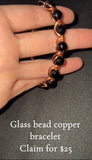 Black glass bead bracelet