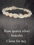 Rose quartz wire wrapped bracelet