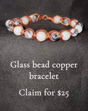 Glass bead copper bracelet